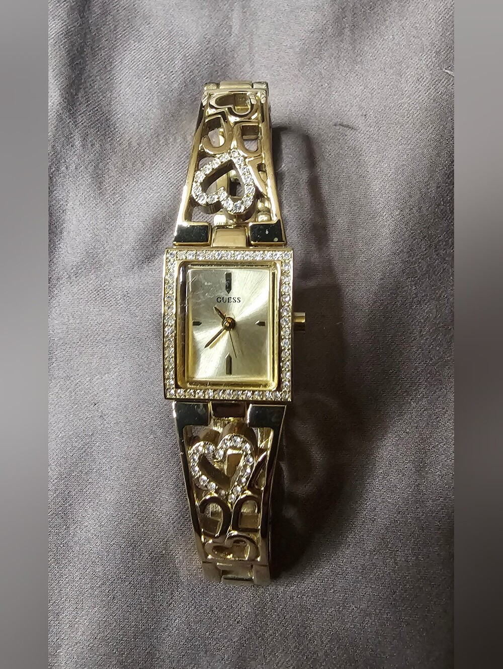 GUESS Gold Heart Accent Women's Bracelet Watch